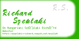 richard szeplaki business card